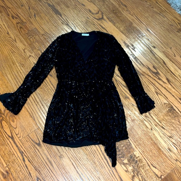 Simkhai Camryn V-neck wrap dress black - Picture 4 of 10